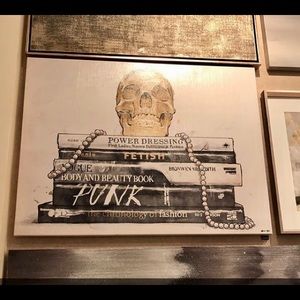 Z Gallerie PEARLS AND PUNK CANVAS